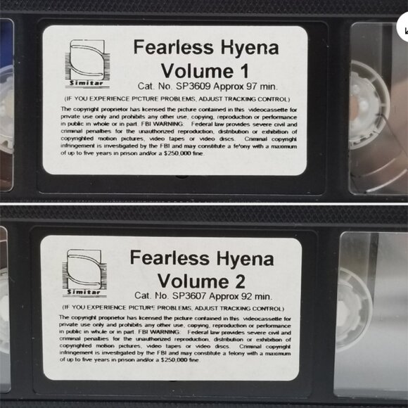 Fearless Hyena Vol 1 & 2 (VHS, 1995) 6300E1M - Picture 9 of 12